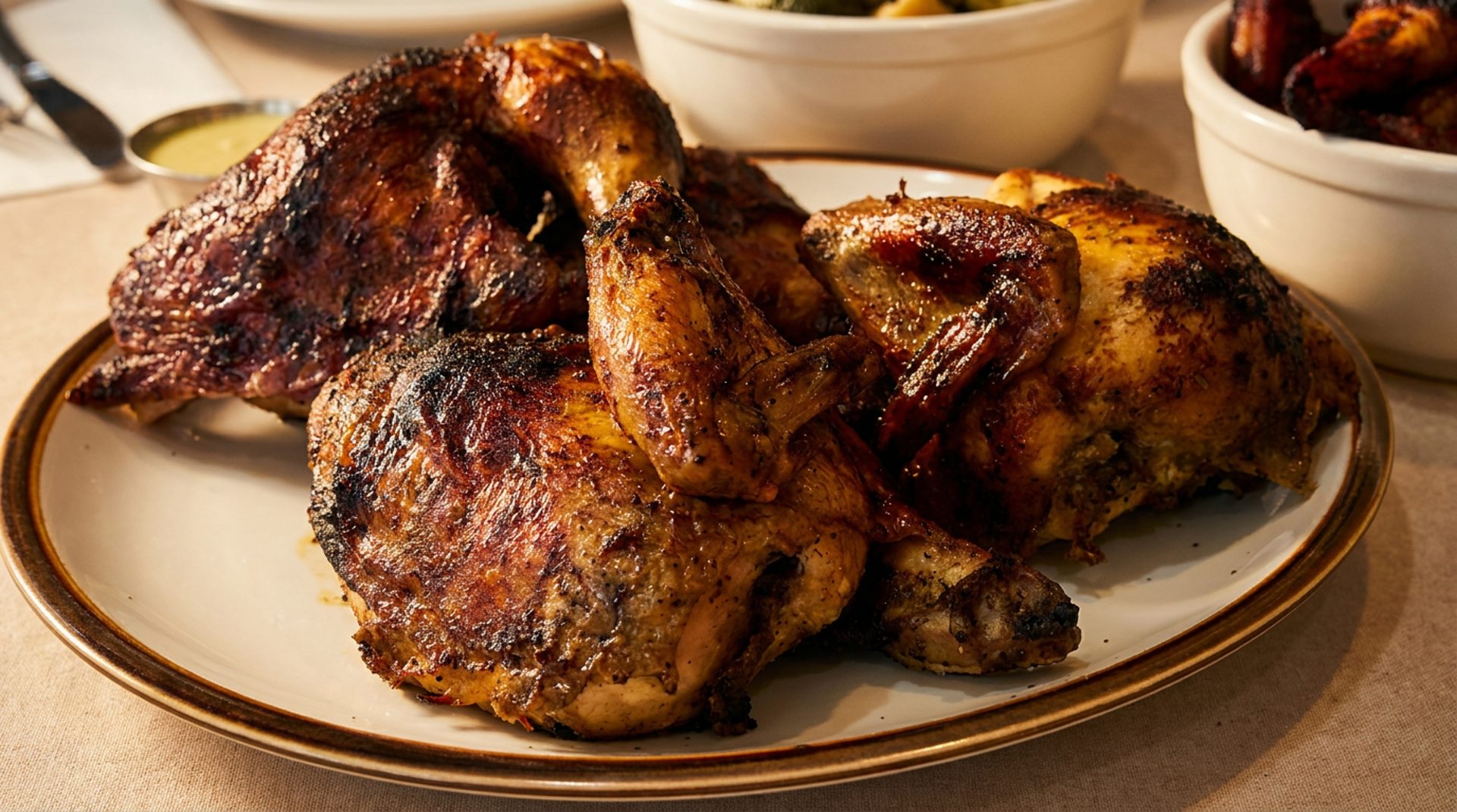 Charcoal chicken for the whole family